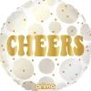 18in Round Cheers Gold and Neutral Dots Foil Balloon