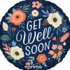 18in Round Get Well Soon Floral Foil Balloon