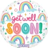 18in Round Get Well Soon Rainbow Foil Balloon