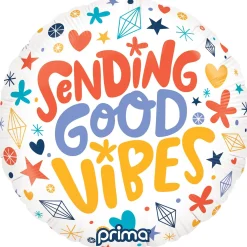 18in Round Sending Good Vibes Foil Balloon