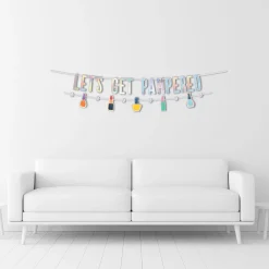 Iridescent Let's Get Pampered Cardstock & Foil Banner Set, 2pc - Spa Party