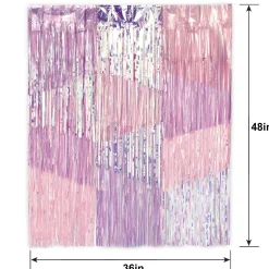 Iridescent Luminous Pastel Fringe Backdrop Curtain, 36in x 48in