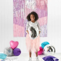 Iridescent Luminous Pastel Fringe Backdrop Curtain, 36in x 48in
