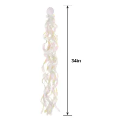 Iridescent Luminous Rainbow Fabric Swirl Decorations, 34in, 10ct