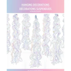 Iridescent Luminous Rainbow Fabric Swirl Decorations, 34in, 10ct