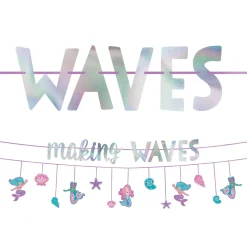 Iridescent Shimmering Mermaids Making Waves Banners, 12ft, 2ct