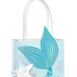 Iridescent Shimmering Mermaids Create Your Own Kraft Favor Bag Kit, 5.25in x 8.4in, 8ct