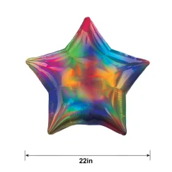 Iridescent Star Balloon, Assorted Colors