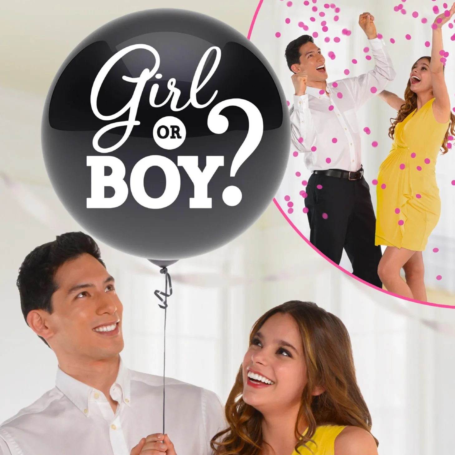 It's a Girl Gender Reveal Balloon with Pink Confetti, 24in