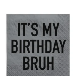 It's My Birthday Bruh Napkins, 16ct, Assorted Options