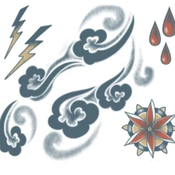 Japanese-Style Red Dragon Temporary Tattoo Sleeve, 3pc