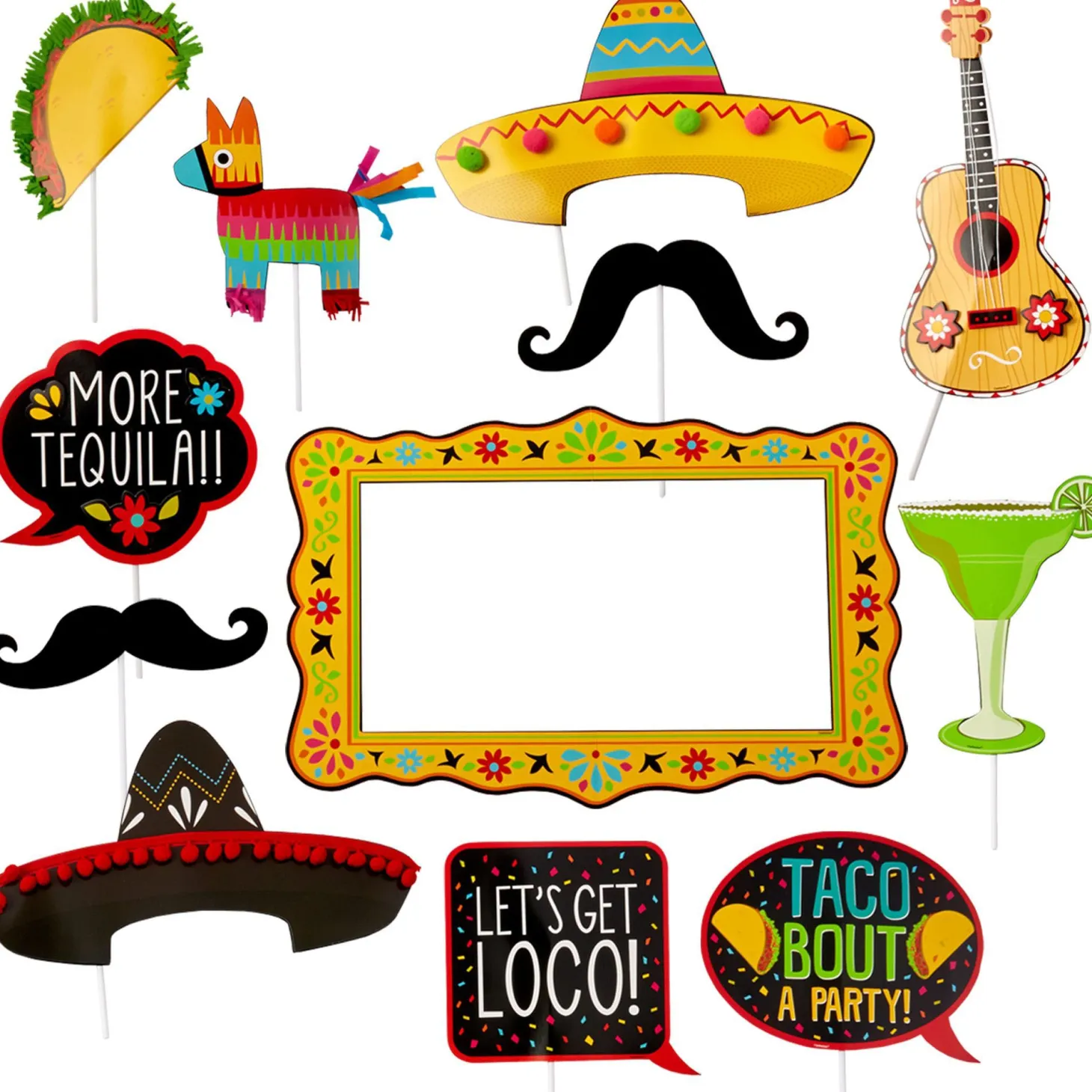 Jumbo Fiesta Photo Booth Props 12ct