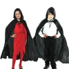 Kids' Black Hooded Cape