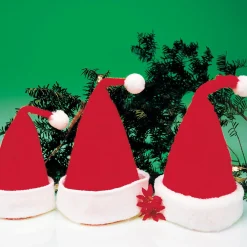 Kids' Red and White Plush Santa Hat