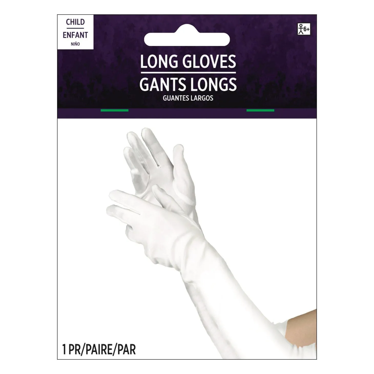 Kids' White Elbow Gloves