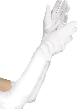 Kids' White Elbow Gloves