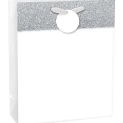 Large Glitter & Matte Gift Bag 10 1/2in x 13in, Assorted Colors