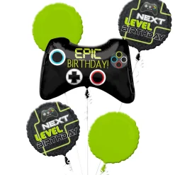 Level Up Birthday Foil Balloon Bouquet, 5pc