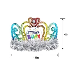 Light-Up Balloon Birthday Celebration Tinsel Tiara, 4in