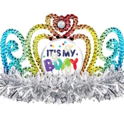 Light-Up Balloon Birthday Celebration Tinsel Tiara, 4in