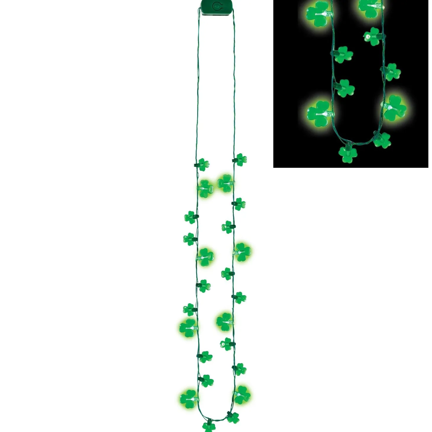 Light-Up LED Shamrock Necklace