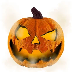 Light-Up Misting Jack-o'-Lantern Plastic Decoration, 8.75in x 9in