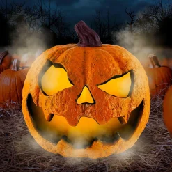 Light-Up Misting Jack-o'-Lantern Plastic Decoration, 8.75in x 9in