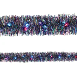 Light-Up Starlight Tinsel Garland, 9ft