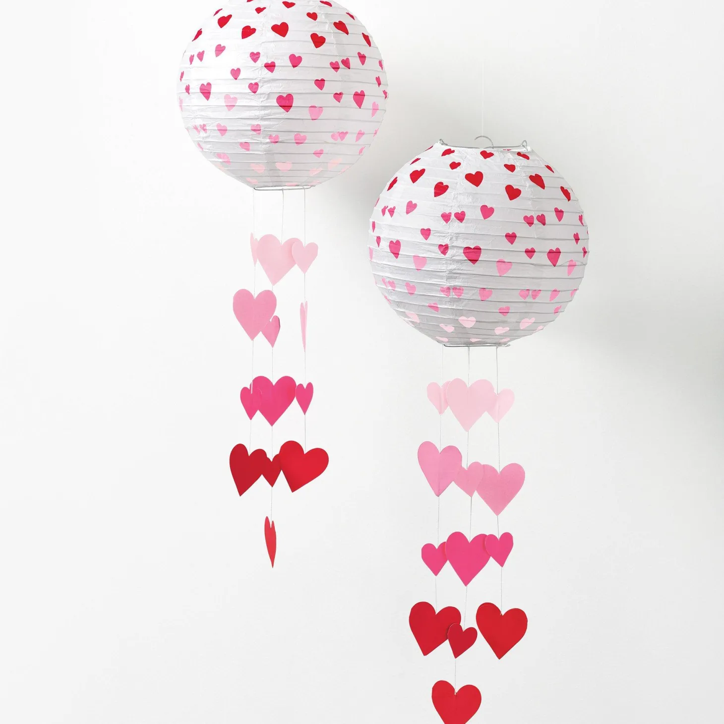 Light-Up Valentine's Day Hearts Paper Lanterns, 9.5in, 2ct