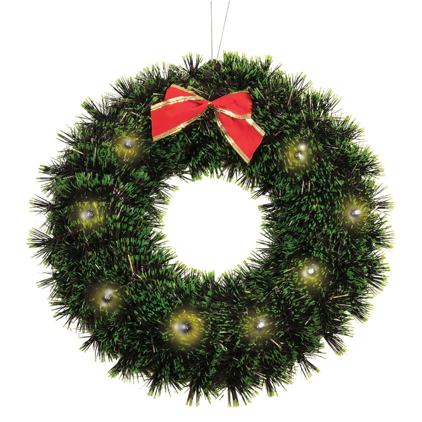 Lite-Up Tinsel Wreath