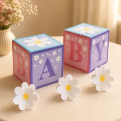 Little Daisy Baby Block Table Decorations, 5pc