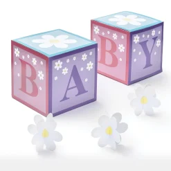 Little Daisy Baby Block Table Decorations, 5pc