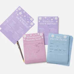 Little Daisy Baby Shower Games for 25 Guests, 75 Sheets, 3 Games - Baby Predictions, What's on Your Phone & Who Knows Mommy Best