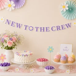 Little Daisy New to the Crew Baby Shower Cardstock Letter Banner, 12ft