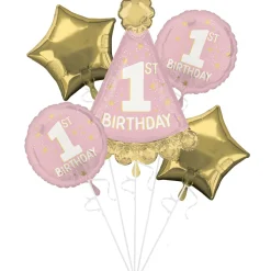 Little Miss One-derful 1st Birthday Foil Balloon Bouquet, 5pc