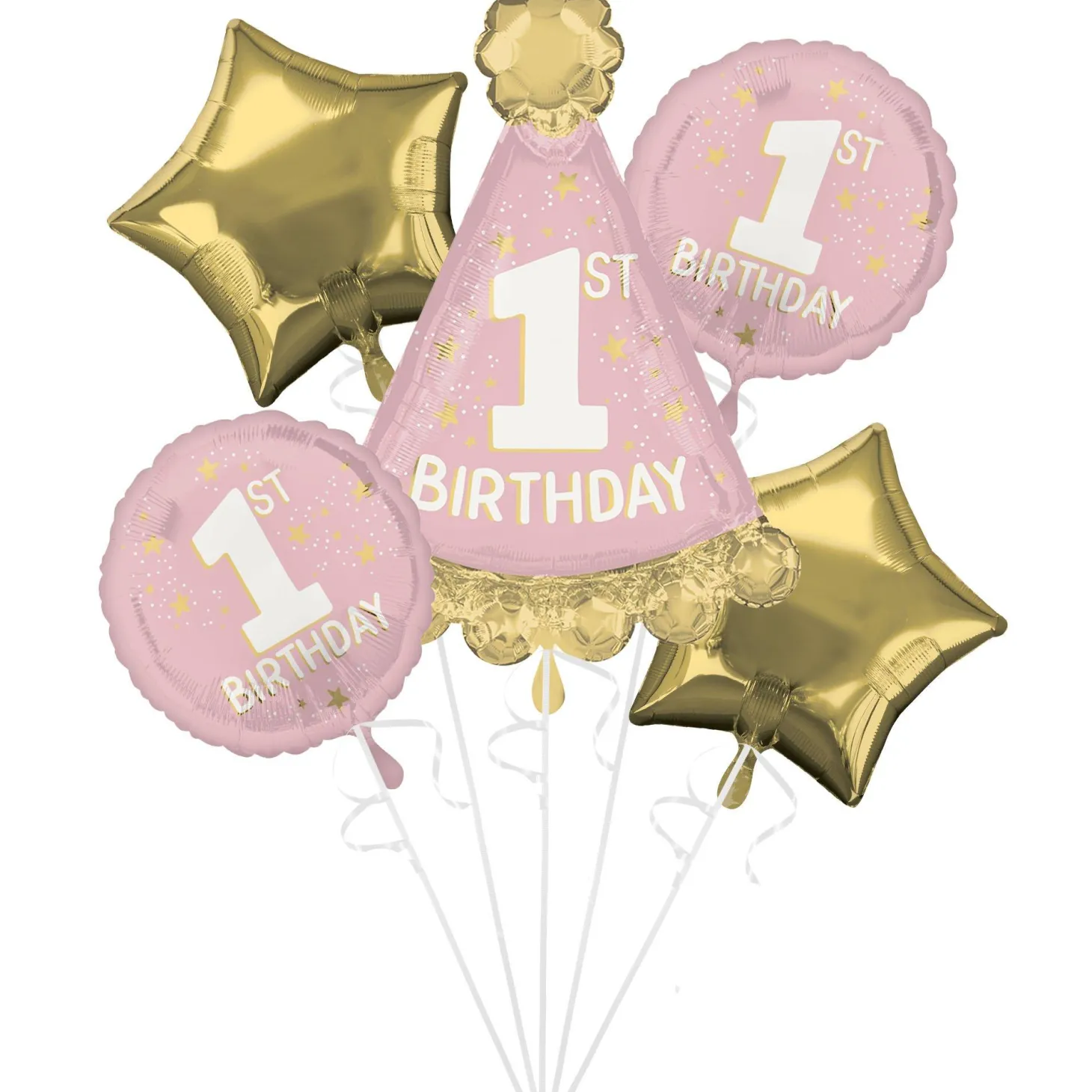 Little Miss One-derful 1st Birthday Foil Balloon Bouquet, 5pc