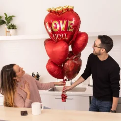 Love You Heart-Shaped Foil Balloon, 20in x 23in - Just My Type