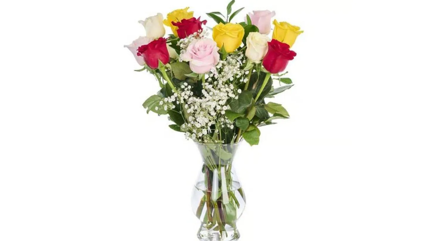 Magical Mixed Roses Flower Bouquet (12 ct)