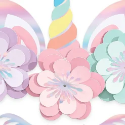 Magical Rainbow Unicorn Floral Cutouts 8ct