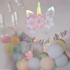 Magical Rainbow Unicorn Floral Cutouts 8ct