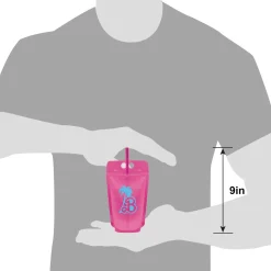 Malibu Barbie Plastic Drink Pouches, 16.9oz, 8ct