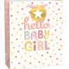 Medium Hello Baby Girl Paper Gift Bag, 10.5in x 13in