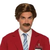 Men's Anchorman Ron Burgundy Wig and Mustache