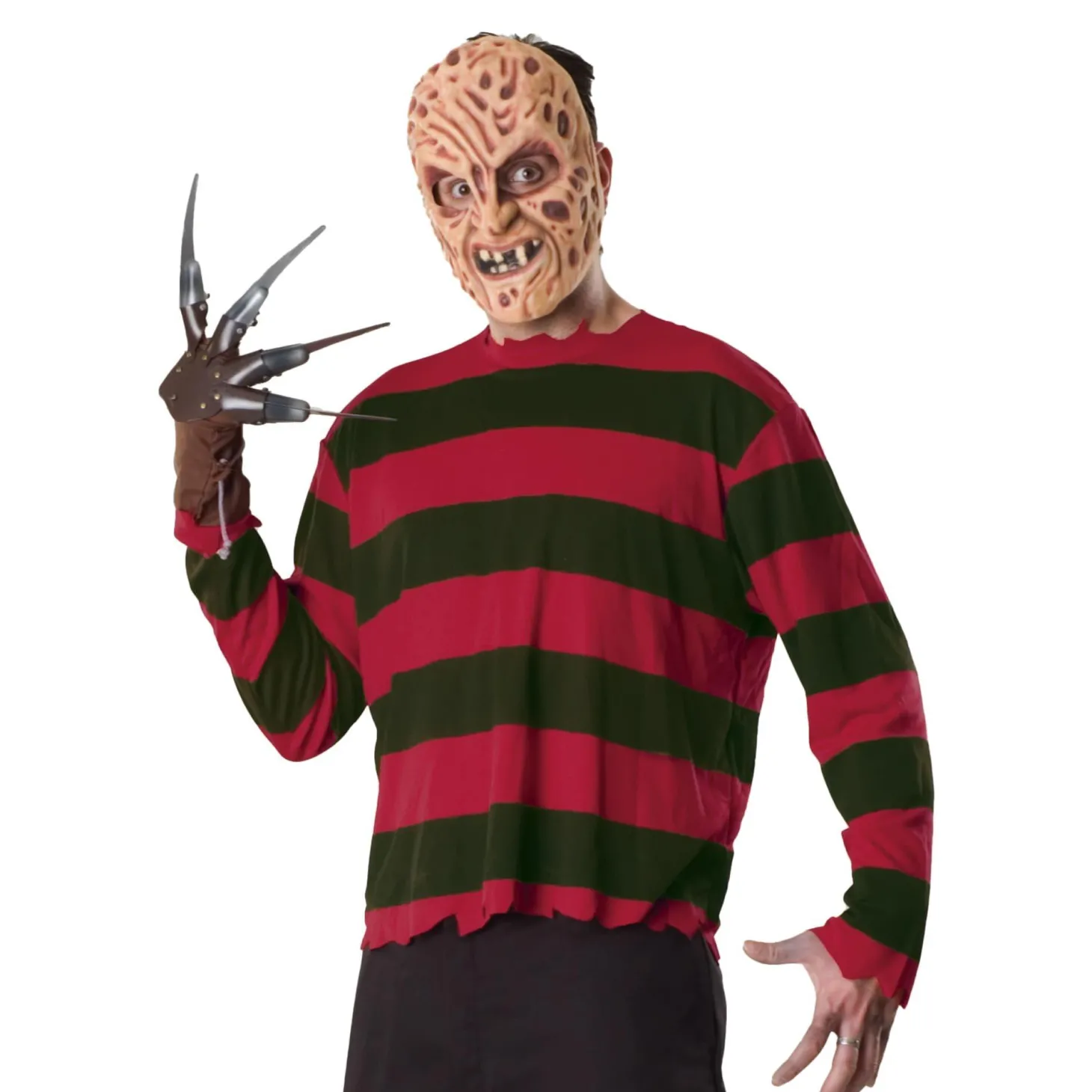 Men's A Nightmare on Elm Street Freddy Krueger Printed Shirt and Mask Set
