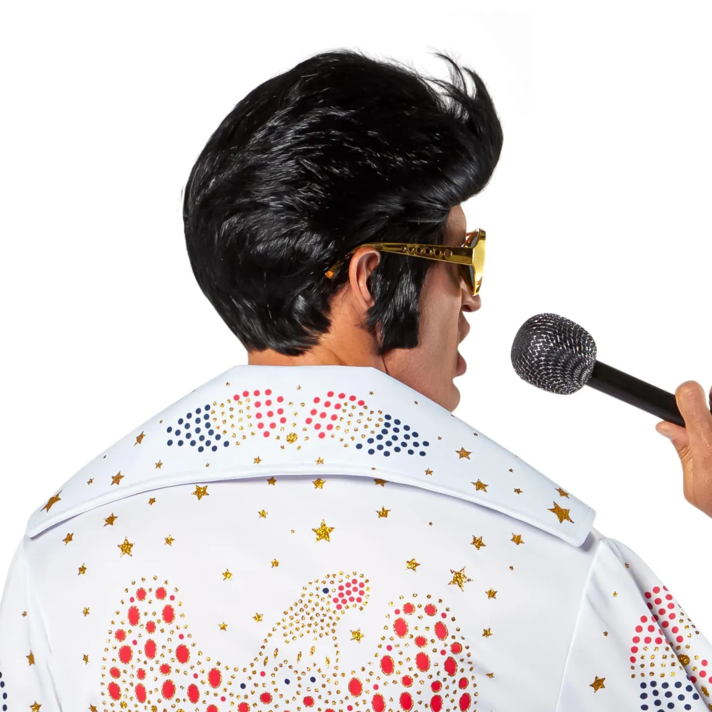 Men's Black Elvis Wig - Deluxe