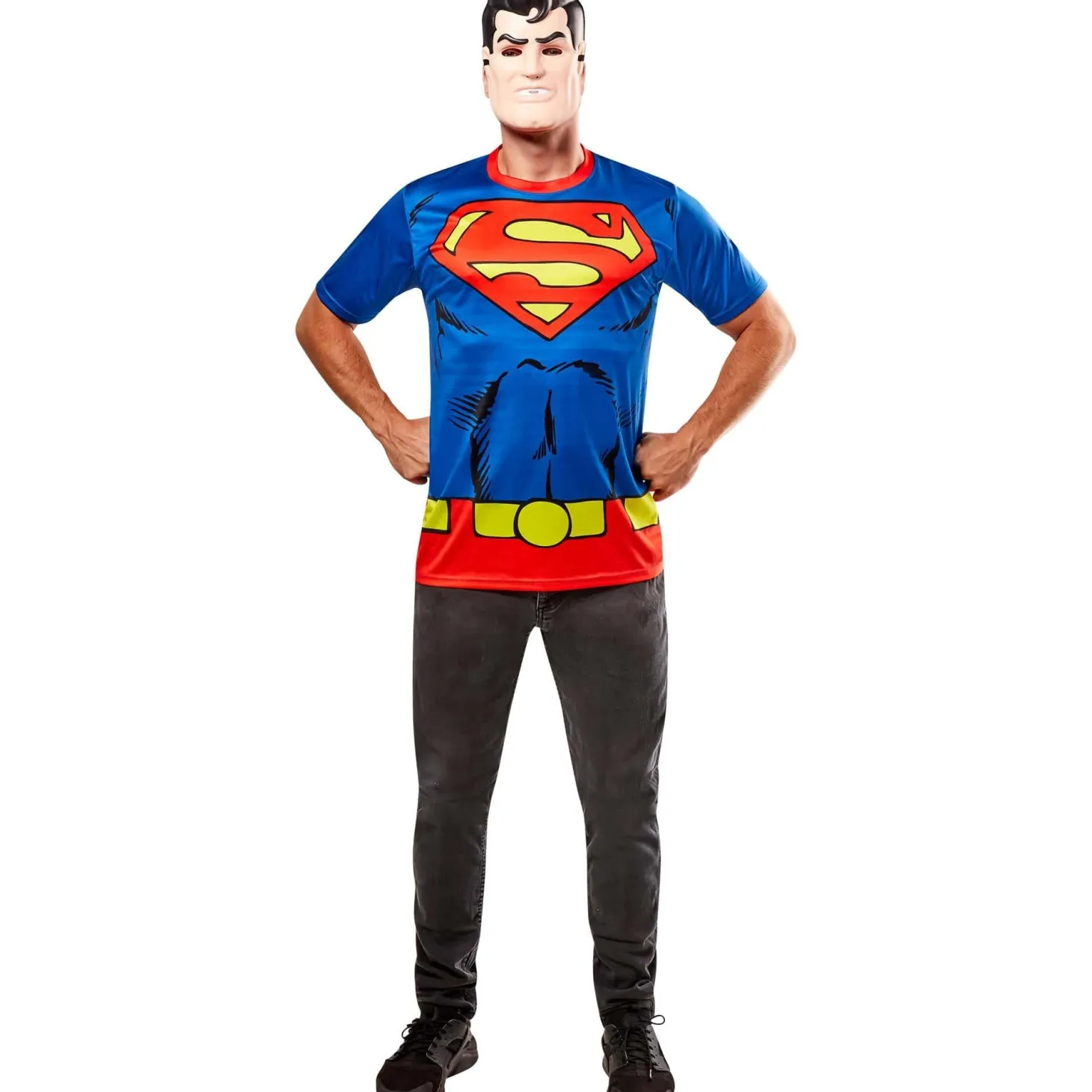 Men's DC Comics Ben Cooper Superman T-Shirt and Half Mask