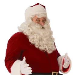 Men's White Santa Beard and Wig Set - Premium