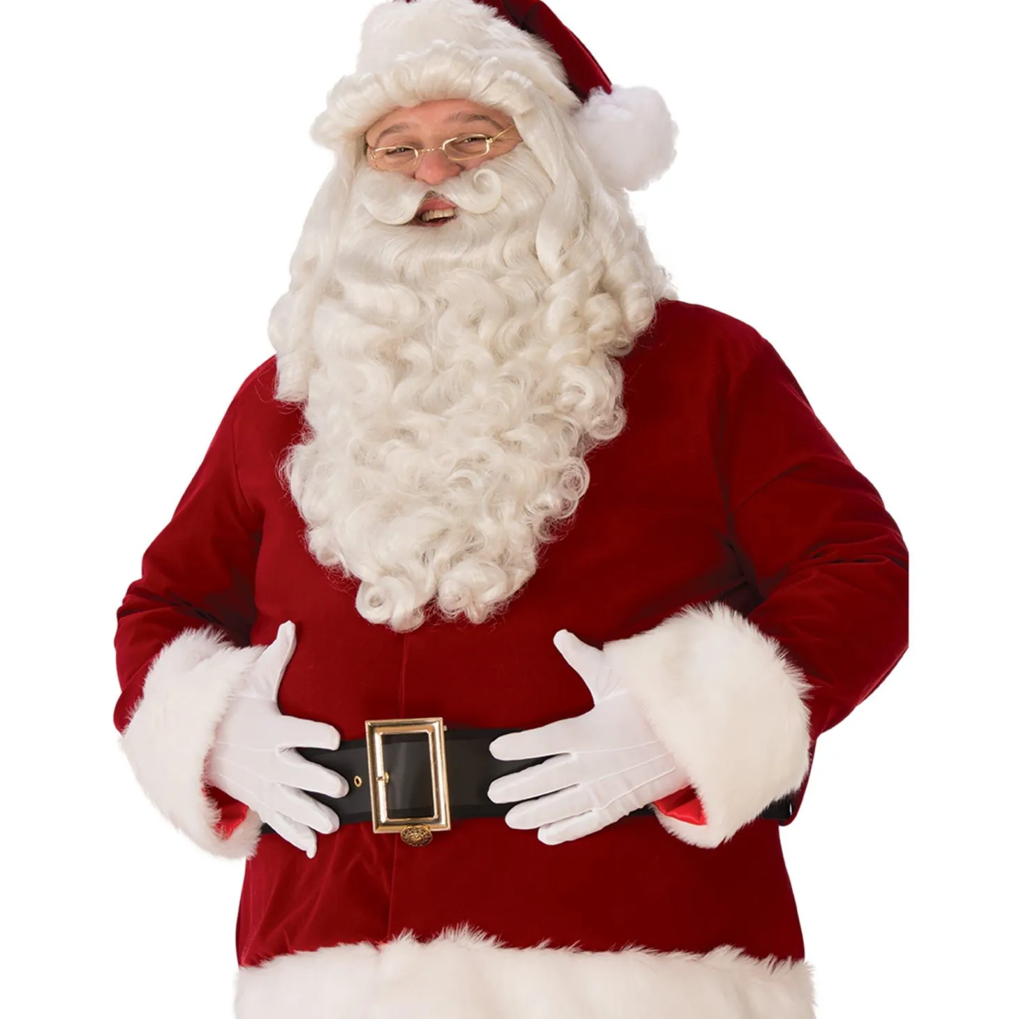 Men's White Santa Beard and Wig Set - Ultra Premium