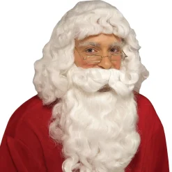 Men's White Santa Beard and Wig Set - Value Deluxe