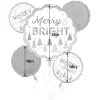 Merry & Bright Christmas Foil Balloon Bouquet, 5pc